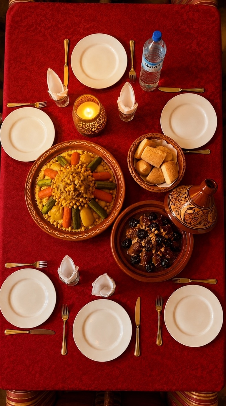 Couscous royale with caramelised onions, set for four
